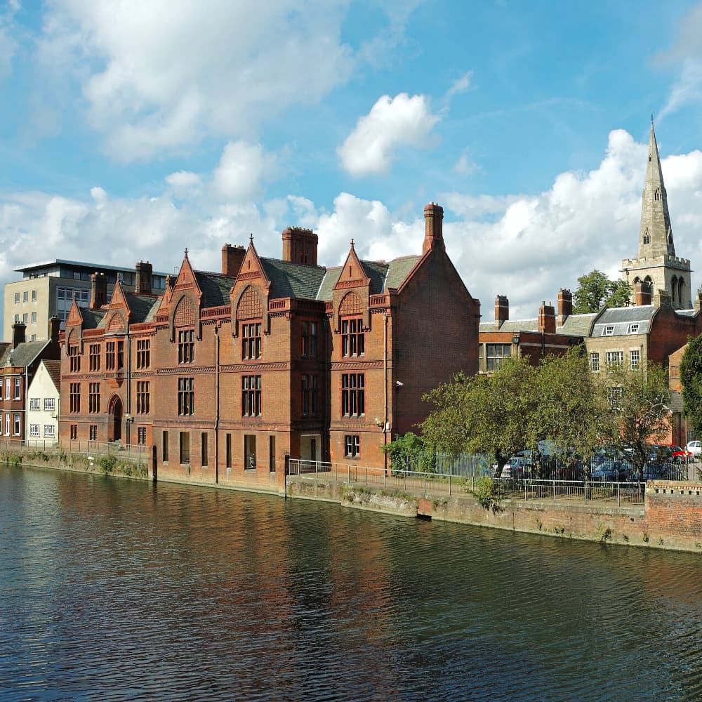 View of Bedford town centre and the river