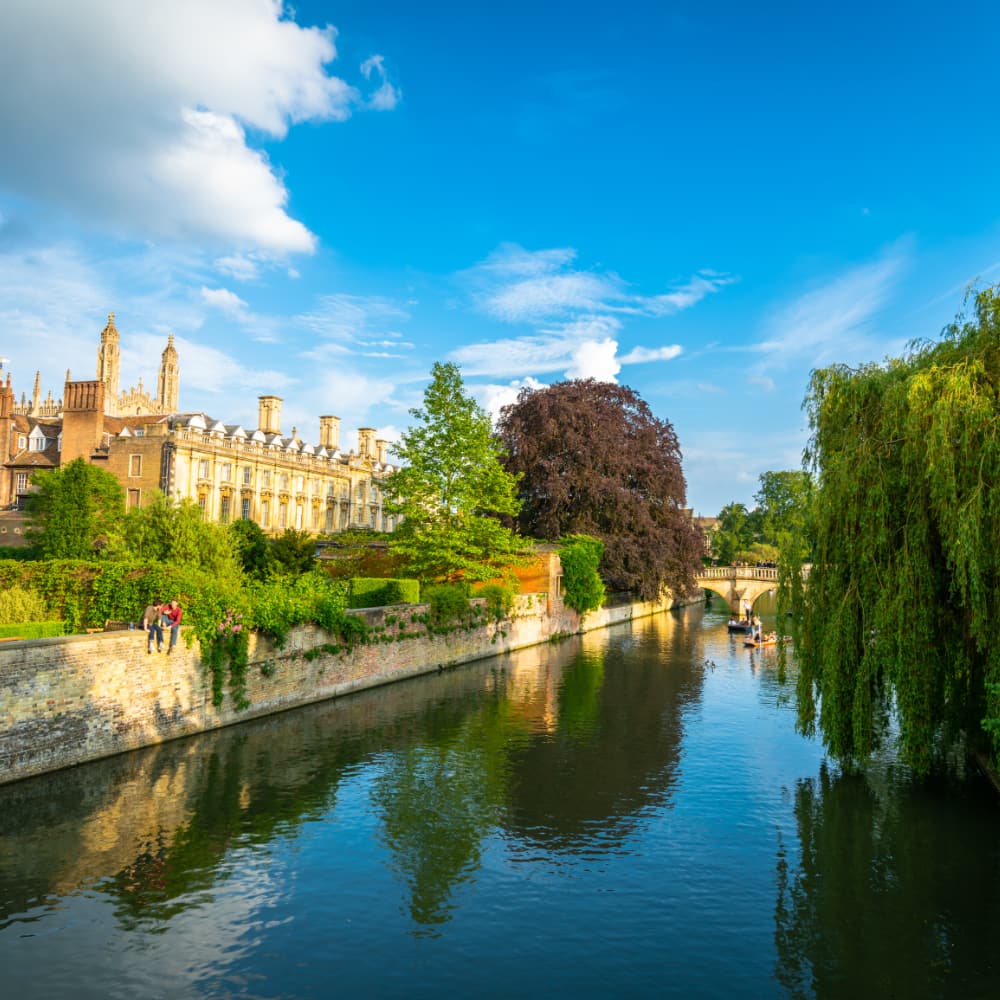 View of Cambridge town centre and river