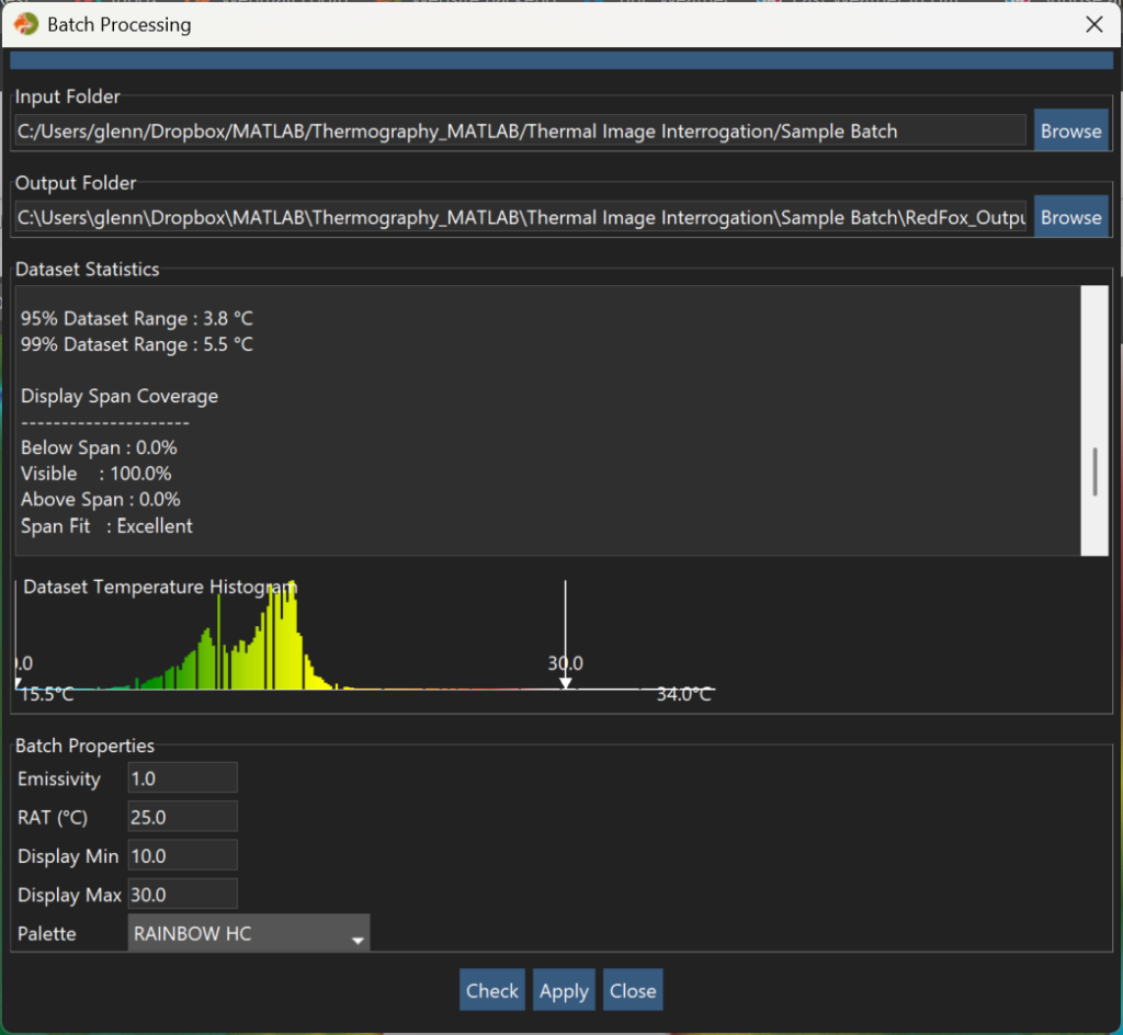 Batch processing of DJI and FLIR Thermal Analysis files enabled by Red Fox Thermal Analysis
